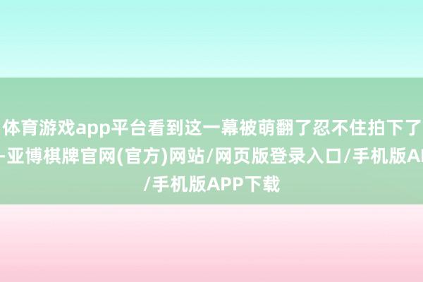 体育游戏app平台看到这一幕被萌翻了忍不住拍下了这一幕-亚博棋牌官网(官方)网站/网页版登录入口/手机版APP下载