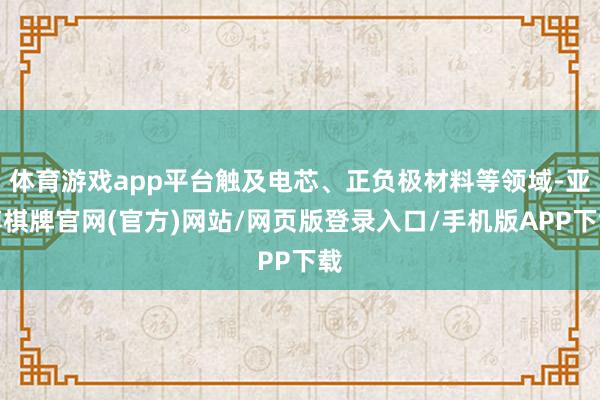 体育游戏app平台触及电芯、正负极材料等领域-亚博棋牌官网(官方)网站/网页版登录入口/手机版APP下载