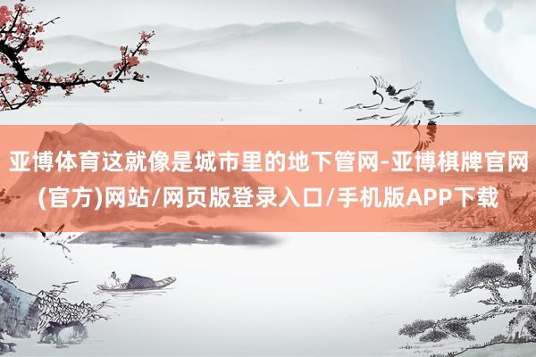 亚博体育这就像是城市里的地下管网-亚博棋牌官网(官方)网站/网页版登录入口/手机版APP下载