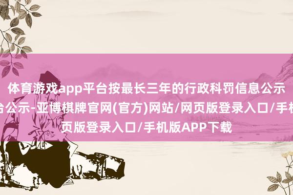 体育游戏app平台按最长三年的行政科罚信息公示期在政务平台公示-亚博棋牌官网(官方)网站/网页版登录入口/手机版APP下载