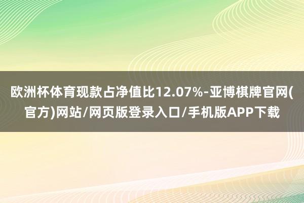 欧洲杯体育现款占净值比12.07%-亚博棋牌官网(官方)网站/网页版登录入口/手机版APP下载