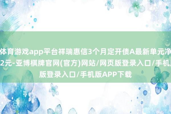 体育游戏app平台祥瑞惠信3个月定开债A最新单元净值为1.0312元-亚博棋牌官网(官方)网站/网页版登录入口/手机版APP下载