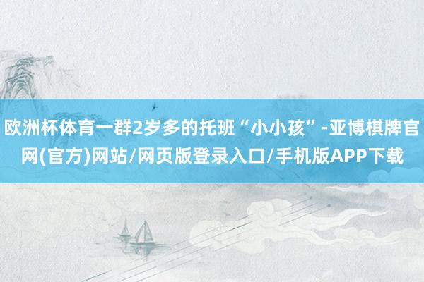 欧洲杯体育一群2岁多的托班“小小孩”-亚博棋牌官网(官方)网站/网页版登录入口/手机版APP下载