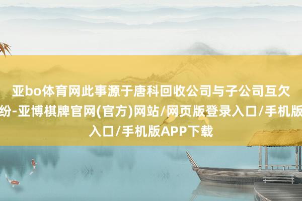 亚bo体育网　　此事源于唐科回收公司与子公司互欠债务的纠纷-亚博棋牌官网(官方)网站/网页版登录入口/手机版APP下载